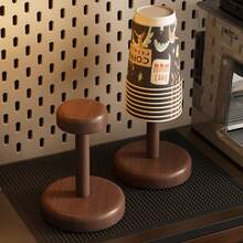 Disposable Cup Dispenser Paper Cup Holder Water Cup Storage Rack High-End Light Luxury Teacup Placement Rack - Walnut - View 8