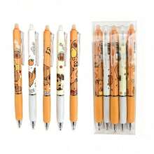 Bolígrafos de gel borrables con diseño de capibara, punta extra fina de 0.5mm, tinta azul retráctil, secado rápido, bolígrafos de rodillo ligeros con borrador incorporado para papelería de oficina - Multicolor - Ver 12
