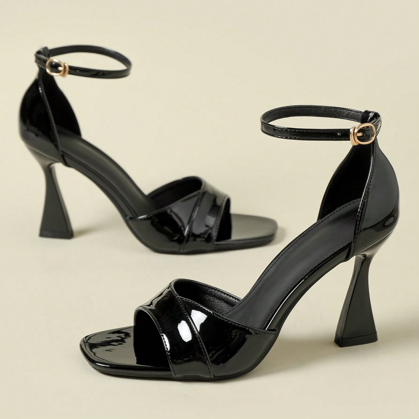 Nuevos sandalias de tacón alto con punta abierta y tiras de cuero patentado brillante, tacón súper alto de 9CM, uso sexy para discoteca, elegante p