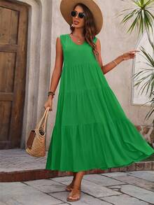 Vestido de Mujer 2024, Vestidos Casuales de Verano, Vestido Elegante Amarillo y Negro para Mujer - Amarillo - Ver 3