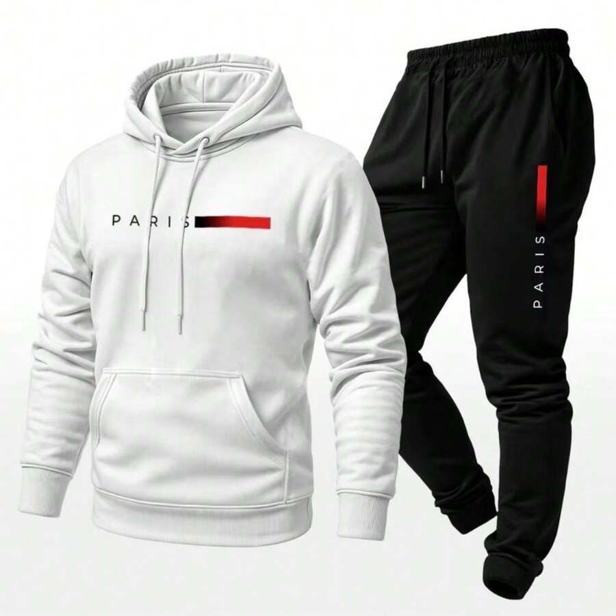 Kangaroo Hoodie And Cotton Pants Set – Winter Fashion, Comfort, Style, And Premium Quality - trắng - Xem 1
