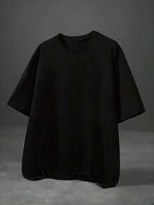 Claim Camiseta casual de manga corta y cuello redondo con estampado de verano para hombres, camiseta de streetwear de verano, camiseta de hombro caído, regalos para novio, vuelta al cole, camisetas gráficas - Negro 3 - Ver 3