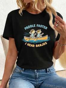 Women T-Shirts - Black - View 1