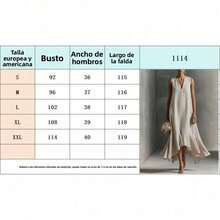 Vestido largo asimétrico de moda para mujer escote pronunciado sin mangas estilo elegante que adelgaza silueta última  primavera verano - Blanco - Ver 3