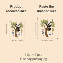 1PC Wall Sticker,Panda Window Sticker ,Suitable A Gift,Self-Adhesion For Windows, Doors, Living Room, Bedroom, Dining Room, Study, Bathroom, Glass Decoration And Embellishment - A - View 7