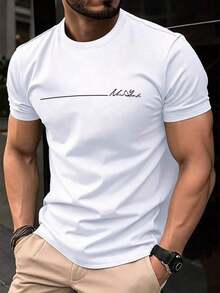 Camiseta minimalista de ciudad con letra para hombres - Blanco 2 - Ver 10
