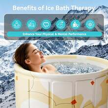 Portable Folding Bathtub For Adults, Non-Inflatable Thermal Insulated Tub, Hot & Cold Dual Use Design, Summer Ice Bath Relieves Muscle Soreness, Warm Bath Soothes Body Fatigue, Foldable Space-Saving Tub For Home Spa, Apartment, Outdoor Camping Travel - As Shown In the Figure - View 2