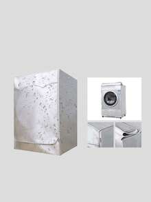 Waterproof & UV-Resistant Front-Loading Washing Machine Cover, Dustproof & Sunscreen With Roller Blind Window, Durable Oxford Cloth Cover Suitable For Indoor & Outdoor Use, Fits Most Front-Load Washers, Great For Balcony, Patio And Bathroom - Grey - View 15