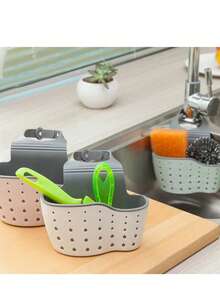 3/1pc Minimalist Adjustable Faucet Hanging Drain Rack, Silicone Quick Dry Sponge Holder With Flexible Strap, Non-Slip Waterproof Mold-Proof Space-Saving Design, Dual-Use For Sink Side & Countertop, Organizer For Sponges Rags Dish Brushes - One Size Fits All - View 9