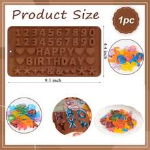 1pc Silicone Mold, English Letter Shaped Fondant Chocolate Cookie Pudding Mold, Cake Decorating Mold, Resin Plaster Mold, Kitchen Supplies, Baking Tools, DIY Crafts - Chocolate Brown - View 14