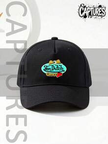 1Pc Vonn Dutch Garage Logo With Wings And Eye Sun Hat, Curved Brim, Dad Cap. Suitable For Daily Use And Outdoor Activities. Outdoor Adjustable Sun Cap. Spring-Summer Travel, Tourism, Beach Vacation Hat.  Ultimate Accessory Outdoor Activies Gifts - màu đen - Xem 1