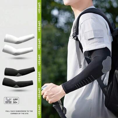 1 đôi ống tay dài unisex, dáng rộng, thoáng khí, chống tia UV, thích hợp cho câu cá, đạp xe, thể thao, chống nắng.