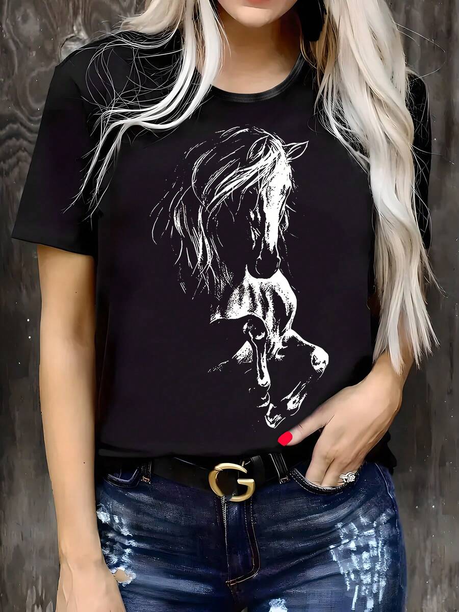 Plus Size T-Shirts - Black - View 1