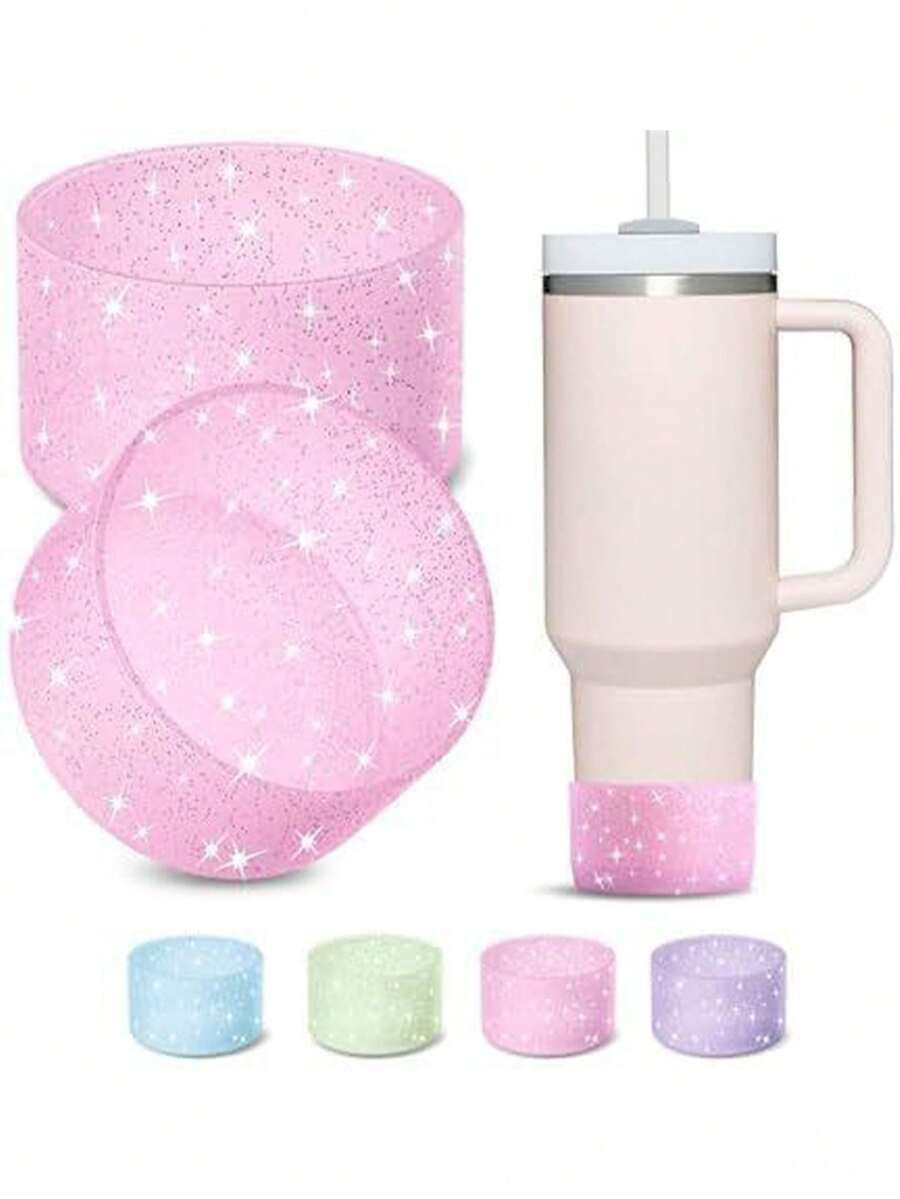 1 buah Pelindung Bawah dan Selongsong Cangkir Silikon, Tatakan Anti Selip Isolasi Panas 7,5 cm, Cocok untuk Gelas Ice Flow Flip 12/24oz & Gelas Sejenis, Tahan Air & Tahan Guncangan untuk Penggunaan Sehari-hari, Perjalanan & Pesta, Penutup Pelindung Bawah Cangkir Air Isolasi Panas - MultiWarna - View 1