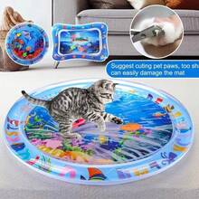 Alfombra de juego de agua sensorial para gatos con peces, cama de agua inflable gruesa, juguete sensorial para perros y mascotas, diversión interactiva - Modelo C con bomba - Ver 1