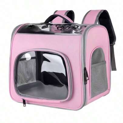 1pc Universal Cat Carrier, Pet Carrier, Outdoor Carrier, Portable Carrier, Sky Capsule Cat Bag, Large Capacity, Breathable, Lightweight, Panoramic View, Comfortable, Handheld, Backpack, Multi-Color Options, Panoramic Transparent, Reinforced Zipper, Thick Shoulder Strap, Durable Oxford Cloth, Breathable Mesh, Minimalist Fashion, Outdoor Travel, Commute, Medical Visit, Walking Pets