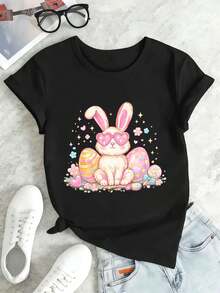 Dam-T-shirts - Svart - Visa 2