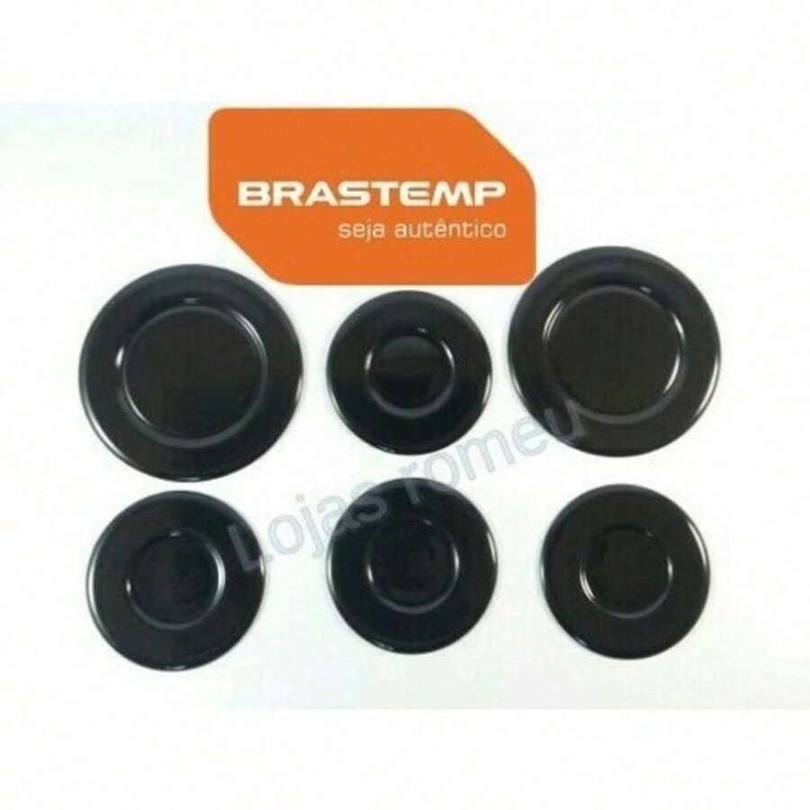 Kit C/ 6 Tampinhas P/ Fogão Brastemp Bf076abuna Espalhador - Multicolorido - Visão 1