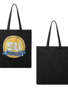 Blue & Yellow Southern University Seal Canvas Tote Bag, Classic College Style ,Canvas Tote Bag With Handles,Durable Canvas Tote Bag,Canvas Tote Bag For Shopping/Grocery - màu đen - Xem 2