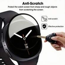 适用于三星 Galaxy Watch 8 40mm/44mm/8 Classic Ultra 的 3 片装屏幕保护膜，3D 全覆盖，轻薄灵敏 - 彩色 - 查看 5