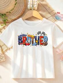 Disney Cars Family Matching T-Shirts, Lightning McQueen Themed Mom Dad Sister Brother Shirts, Personalized Family Trip Outfits For Disneyland - 男童 - 查看 2