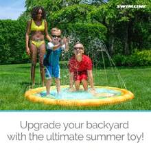 Swimline 68 Inch Sprinkler Mat and Splash Play Mini Pool Outdoor Water Toy Safari Adventure for and Family Fun Exciting Backyard Water Action - Multicolor - Ver 3