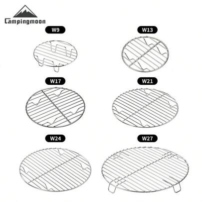 CAMPINGMOON 1 pieza Rejilla de acero inoxidable para freidora de aire, accesorio para freidora de aire para asar a la parrilla, apto para horno, microondas, utensilios de cocina, suministros de camping, rejilla para vapor, bandeja para hornear, rejilla para pizza