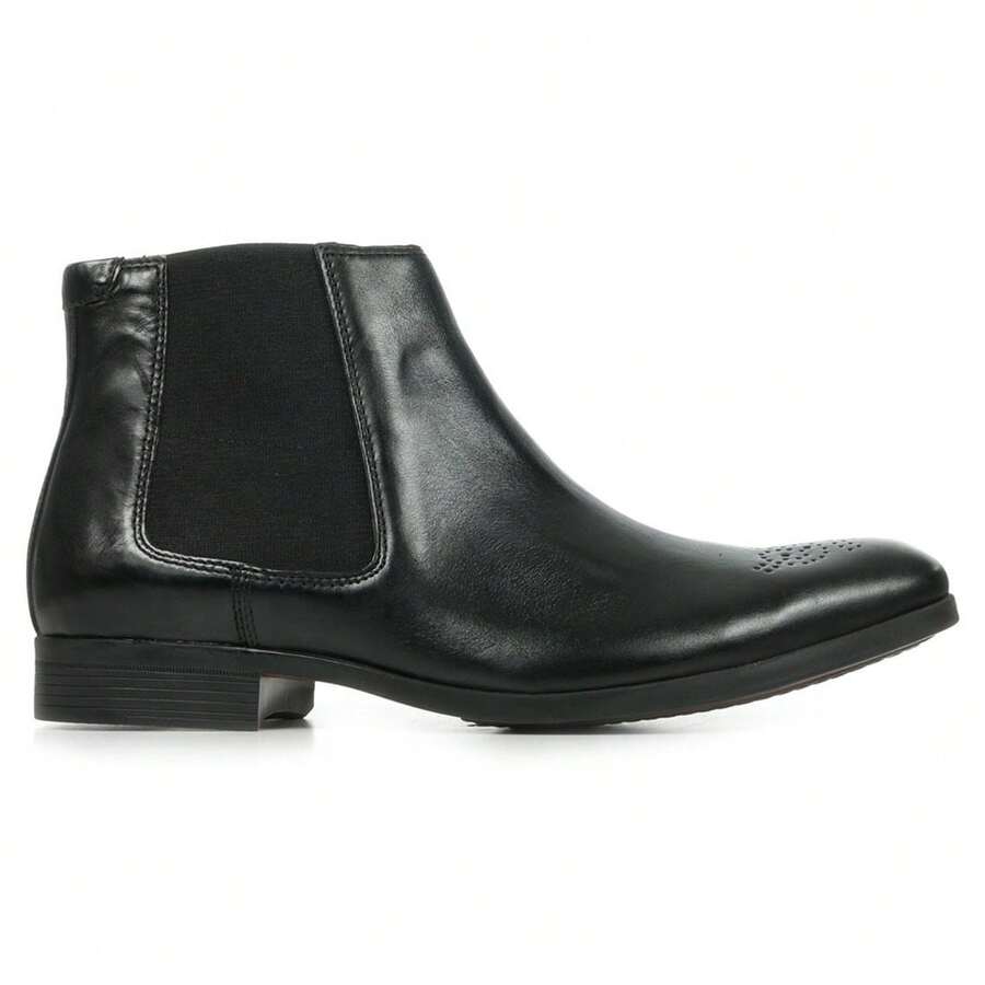 Clarks Men's Gilmore Black Leather Chelsea Boots - Black - View 1