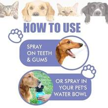 Spray de limpieza dental para mascotas, cuidado bucal, elimina las manchas de dientes, mantiene el aliento fresco para gatos y perros, blanqueamiento, elimina el mal aliento - 1 pieza - Ver 4