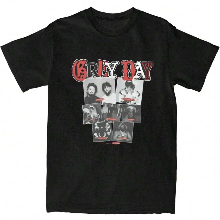T-Shirt For All Seasons Men Women S-SUICIDEBOYed Grey Day 2026 Tour Band T Shirts Harajuku Summer Tees Cotton Tops Plus Size 6XL - màu đen - Xem 1