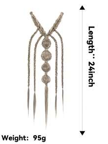 Braided Hair Extensions For Women, Boho Hair Accessories With Beaded Bubble Braids And Long Strands, Clip-In Hair Extensions For Weddings, Parties, Festivals, Cosplay & Daily Hairstyles, Halloween - Multicolor - View 4