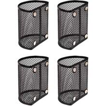1pc Square Minimalist Metal Grid Magnetic Pen Holder, Made Of High-Quality Rust-Resistant Iron Wire, With Strong Magnetic Adsorption Design, Smooth Edges, Grid Breathable Structure, Multi-Functional Wall-Mounted Magnetic Pen Rack - Multicolor - View 1