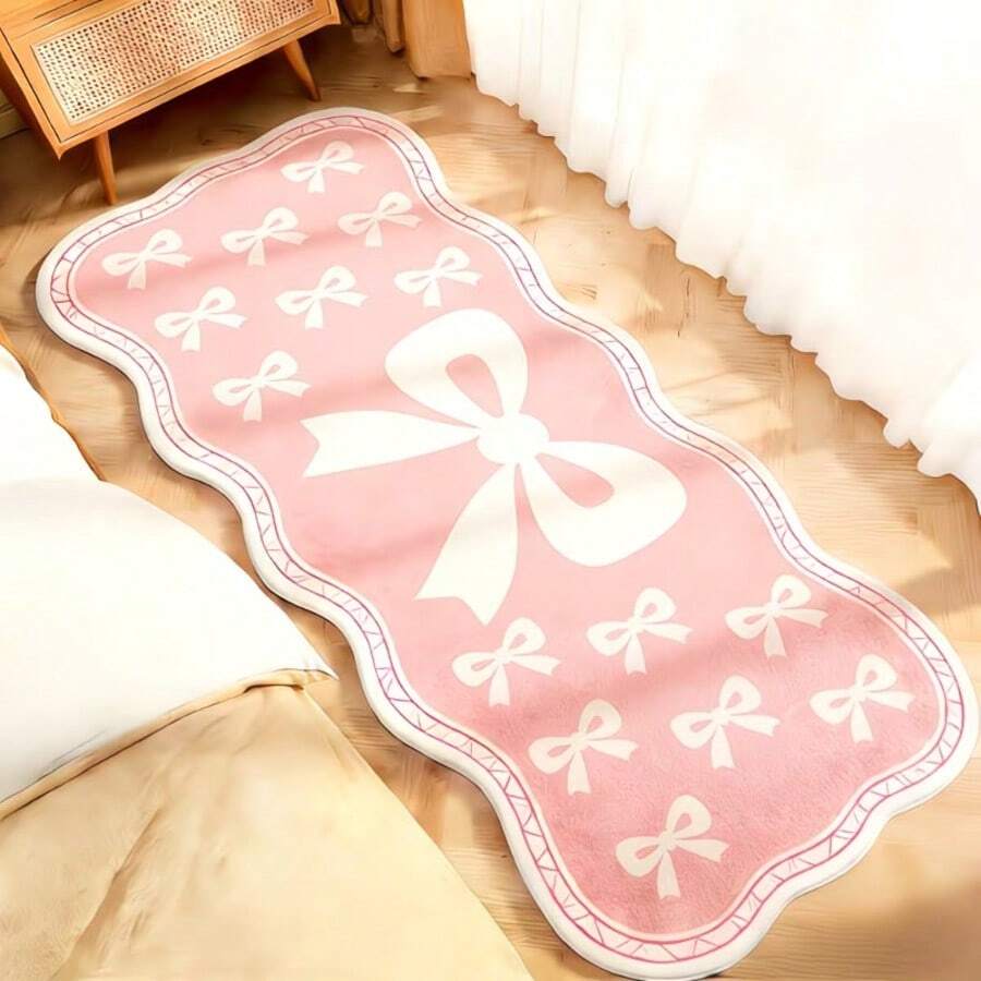 1pc Butterfly Print Carpet, Soft Washable Faux Wool Rug, New Bedside Decor Carpet, Minimalist Style, Suitable For Bedroom, Indoor, Living Room, Office, Home Decor, Holiday Decoration - Multicolor - View 1