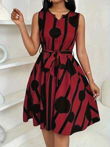 Vestido de talla grande para mujer - Rojo - Ver 5
