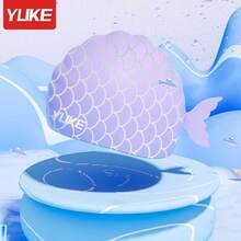 Yuke Mermaid Scale Silicone Swimming Cap, Suitable For Women And Men, High Elasticity Waterproof Swimming Cap With Ear Cover And Long Hair Coverage, Cute Fish Scale Print, Keeps Hair Dry, Durable For Pool And Beach Water Sports In Summer - Multicolor - View 11