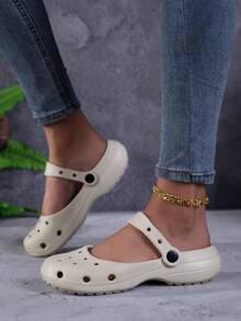 Women's Breathable Non-Slip Soft-Sole Slide Sandals, Slip-On, Suitable For Beach, Outdoor, Comfortable Foot - Apricot - View 3