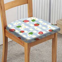 2/4/6pcs Strawberry Plaid Pattern Stretch Seat Cushion Covers, Chair Covers, Suitable For Home Decor, Living Room, Dining Room, Garden, Hotel, Party Events, Washable Polyester Material, Chair Seat Pad Protector - Multicolor - View 4