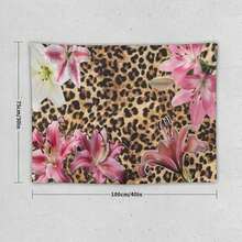 Leopard Background Pink Lily Flower Decorative Art Tapestry, Living Room Bedroom Wall Hanging, Housewarming Gift Home Soft Decoration Tapestry, Ideal Furniture Decoration - 1PC - 查看 14
