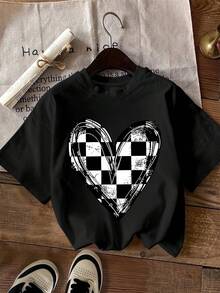 Fashionable Round Neck T-Shirt For Women - Black - View 6