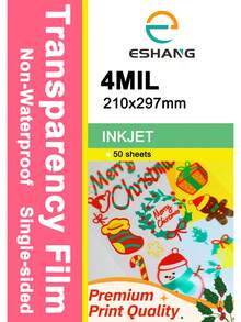 100% Transparent Inkjet Printer Film, Suitable For Handmade Crafts, Projectors, Screen Printing, Single-Sided Printing, Non-Waterproof - INKJET - View 7