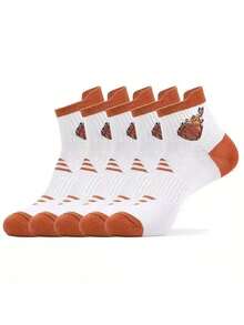 5 Pairs Women's Sports Ankle Socks, Breathable Cartoon Short Socks - Multicolor - View 13