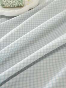 1pc Blue Plaid Tablecloth With Skirt, Fresh Style, Suitable For Daily Home Tabletop Decoration - Baby Blue - View 5