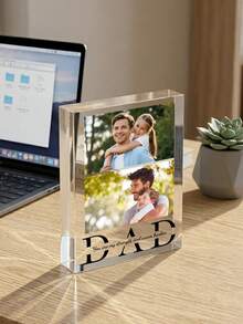 Personalisierter Acryl Foto- & Textdekoration, personalisierter Acryl Fotorahmen, Geschenk zum Vatertag, Geburtstagsgeschenk, Jahrestags-Geschenk, Geschenk für Papa, Heimdekoration, Memorabilien, wiederverwendbar, süß, hochwertig, Geburtstagsgeschenk, Hochzeitsjubiläum, Geschenk zum Vatertag - Verschiedenfarbig - Übersicht 3
