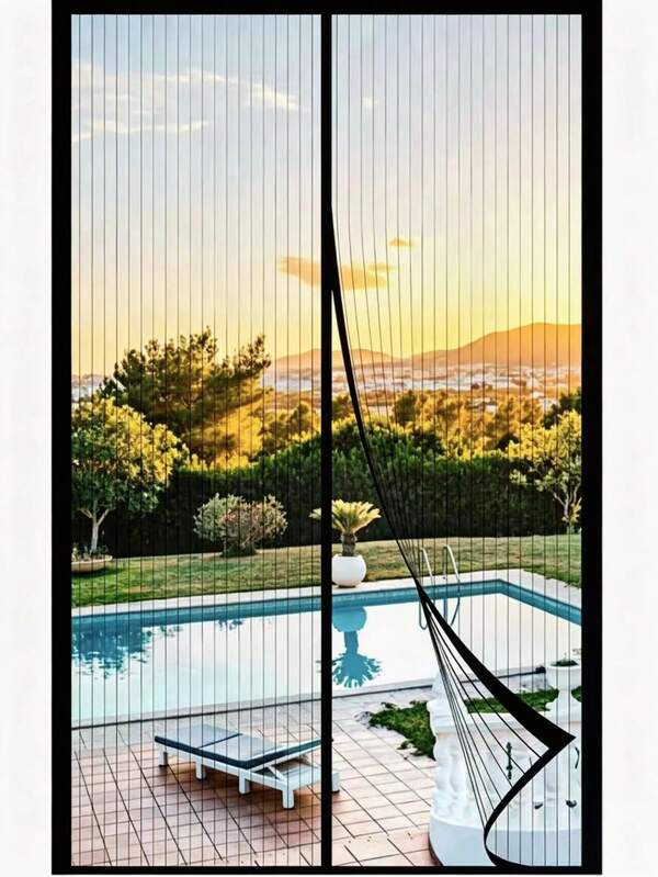 סט רשת מגנטית לדלתות 36"X82" / 39"X82", מתאים לפטיו, דלת הזזה, חסין יתושים, שומר על זרימת אוויר
