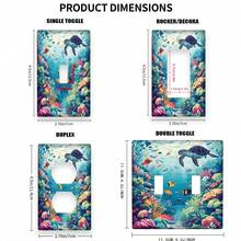1pc Ocean Turtle & Octopus Decorative Switch Plate, 1-Gang/2-Gang, Bedroom, Kitchen, Home Decor Wall Plate - No Electricity Required - A - View 3