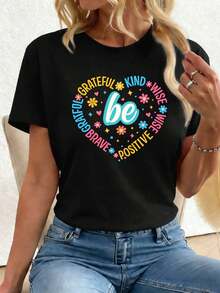Dam-T-shirts - Svart - Visa 1
