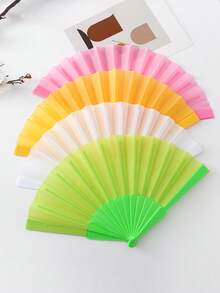 1 pieza Abanico de mano portátil de plástico, adecuado para decoración de bodas chinas/japonesas, plegable, regalo minimalista, aplicable para fiesta, boda, celebración, decoración del hogar, regalo, utilería para actuaciones; adecuado para manualidades, tema de fiesta o diseño único - Multicolor - Ver 5