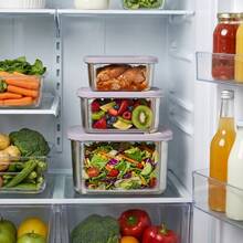 304 Stainless Steel Food Container, Stackable Refrigerator Sealed Fresh-Keeping Box, Fruit And Vegetable Meat Storage Box With Lid, Large Capacity Food Preservation Box, Suitable For Kitchen Food Storage And Organization - Multicolor - View 5