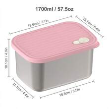 304 Stainless Steel Food Container, Stackable Refrigerator Sealed Fresh-Keeping Box, Fruit And Vegetable Meat Storage Box With Lid, Large Capacity Food Preservation Box, Suitable For Kitchen Food Storage And Organization - Multicolor - View 28