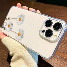 1pc Minimalist Fresh Daisy Flower Transparent Soft Phone Case - Multicolor - View 3